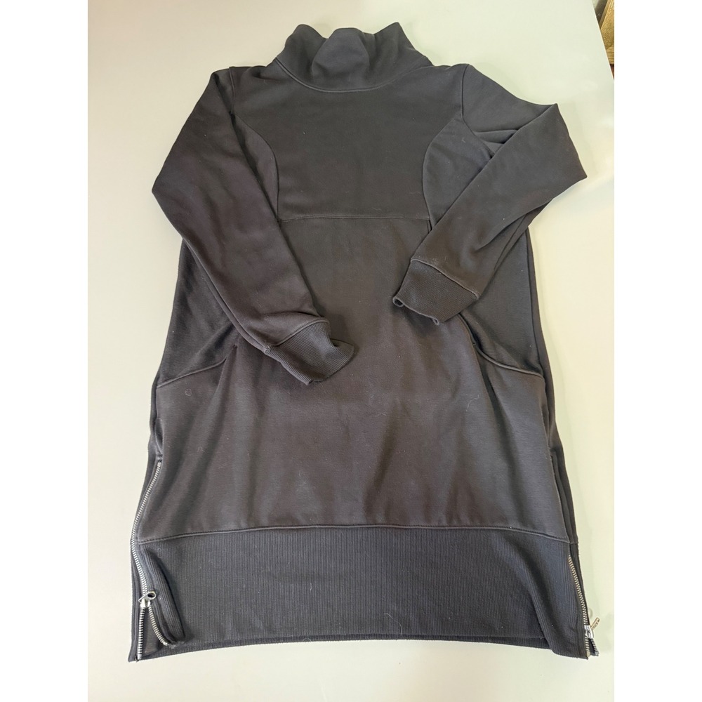 Avia Womens Black Funnel Neck Tunic Sweatshirt Side Zip Longline Large 12-14